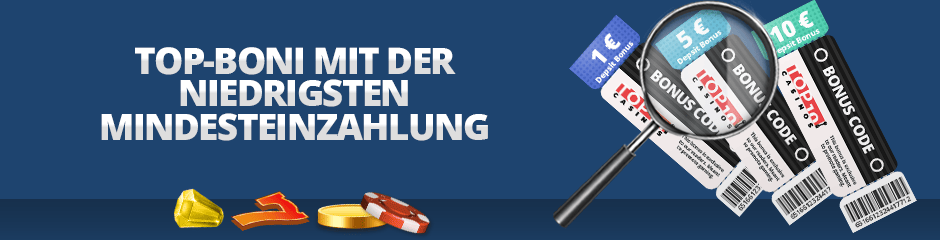 Casino-Bonus nach Betrag ohne Einzahlung